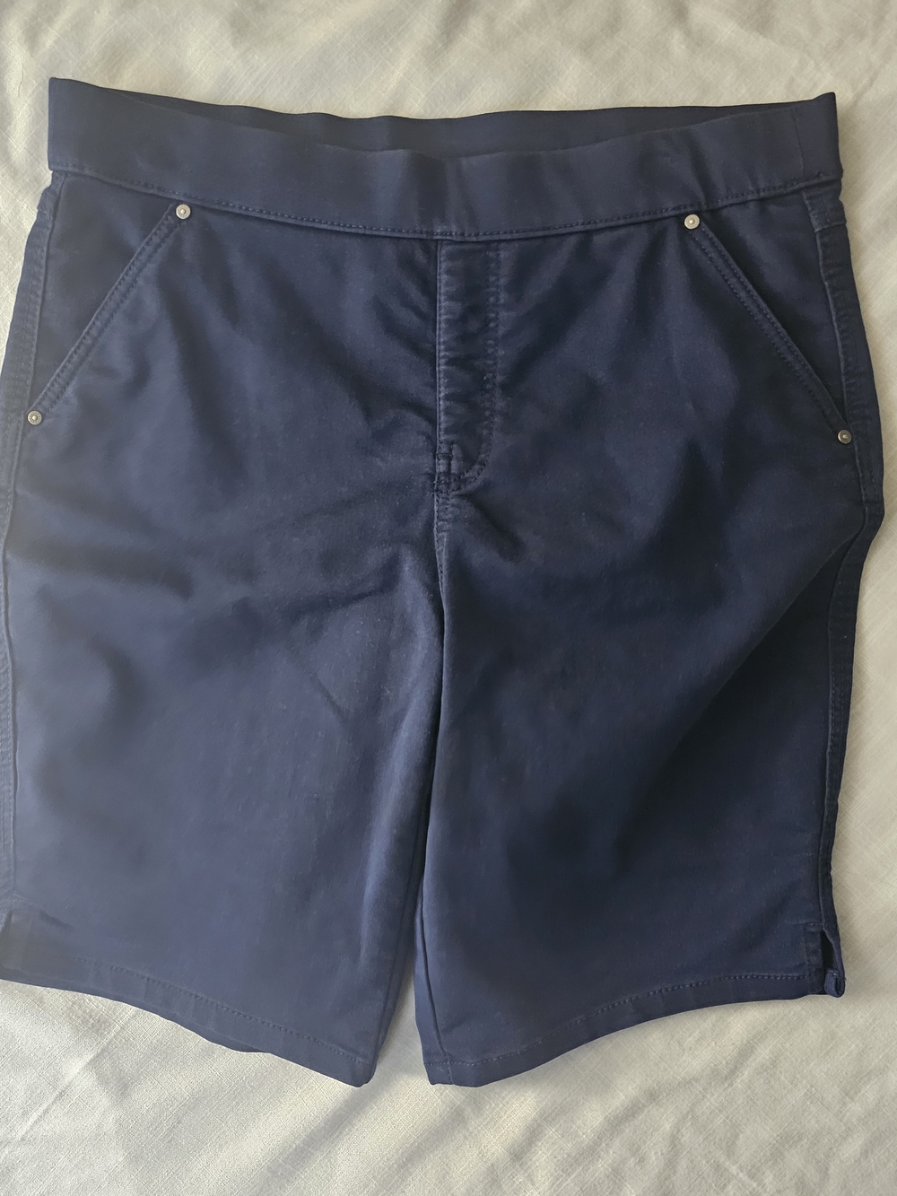 Women's Navy Stretch Bermuda Shorts